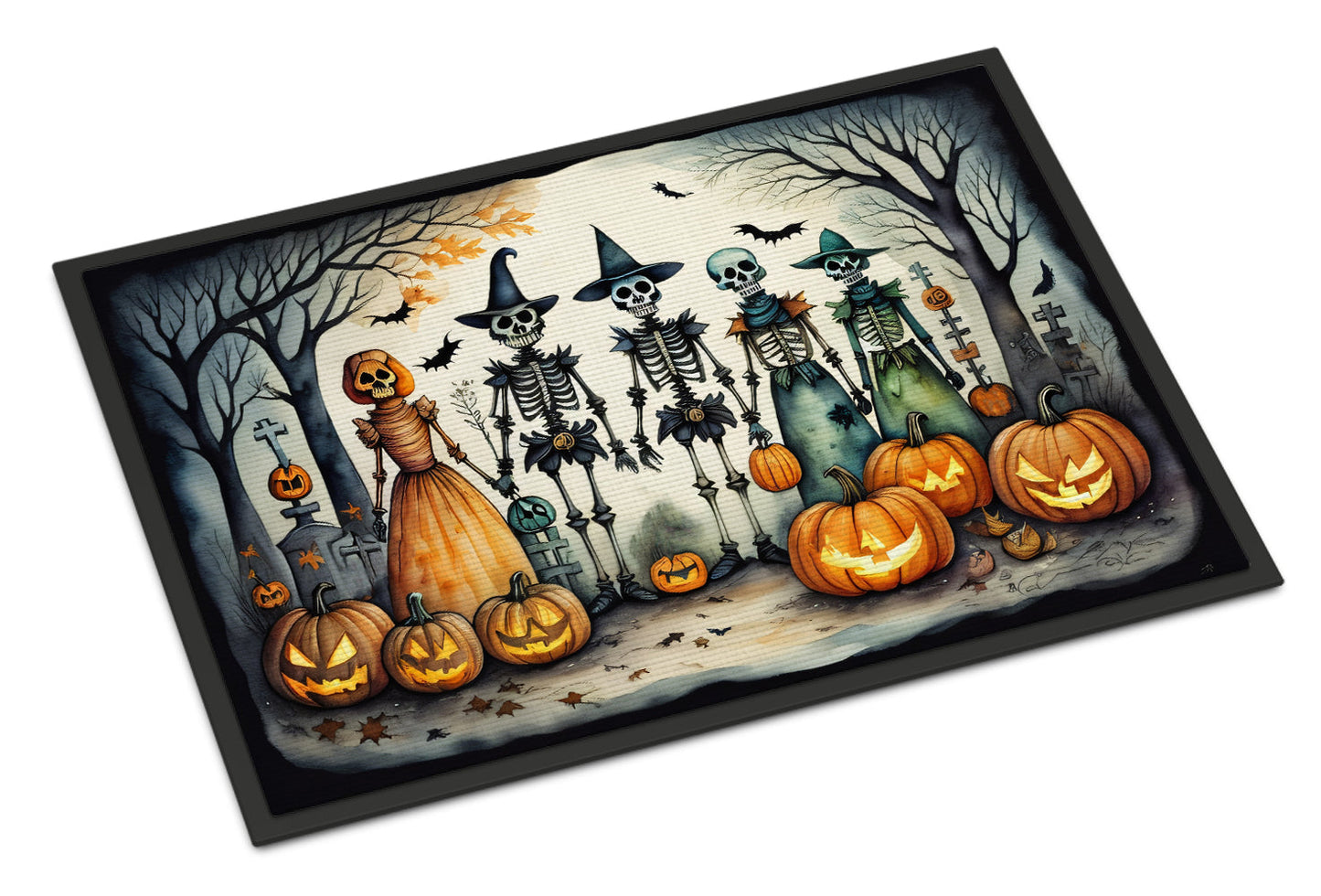 Calacas Skeletons Spooky Halloween Doormat-0