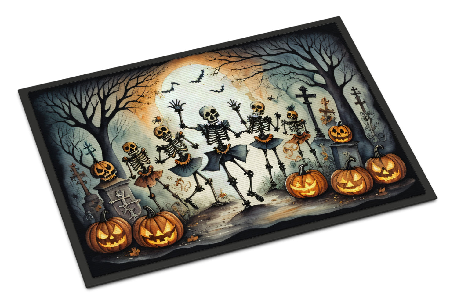 Dancing Skeletons Spooky Halloween Doormat-0