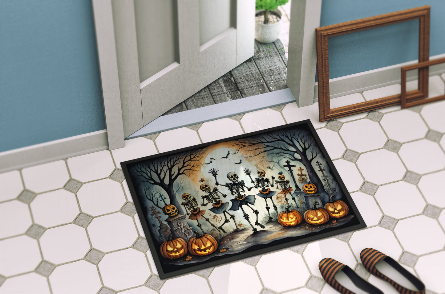 Dancing Skeletons Spooky Halloween Doormat-3