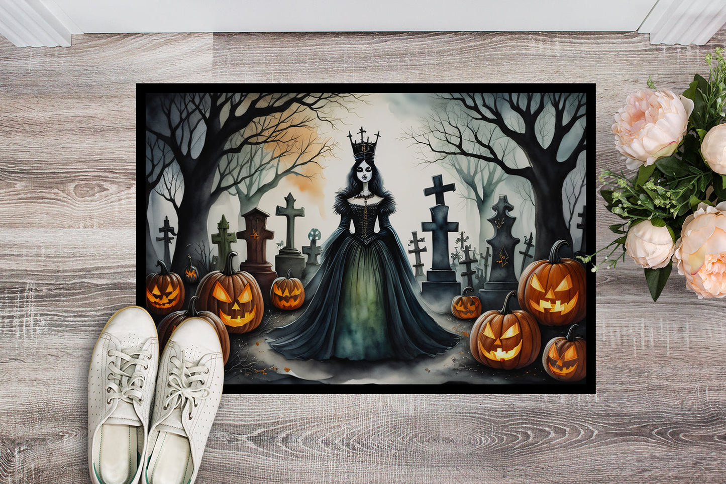 Evil Queen Spooky Halloween Doormat-1