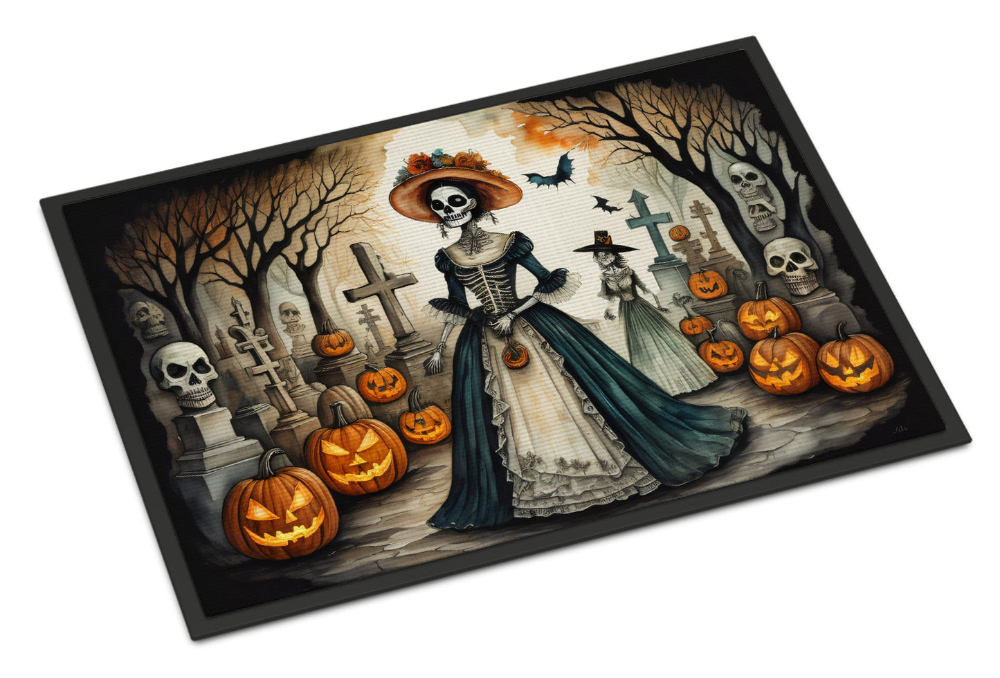 La Catrina Skeleton Spooky Halloween Doormat-0