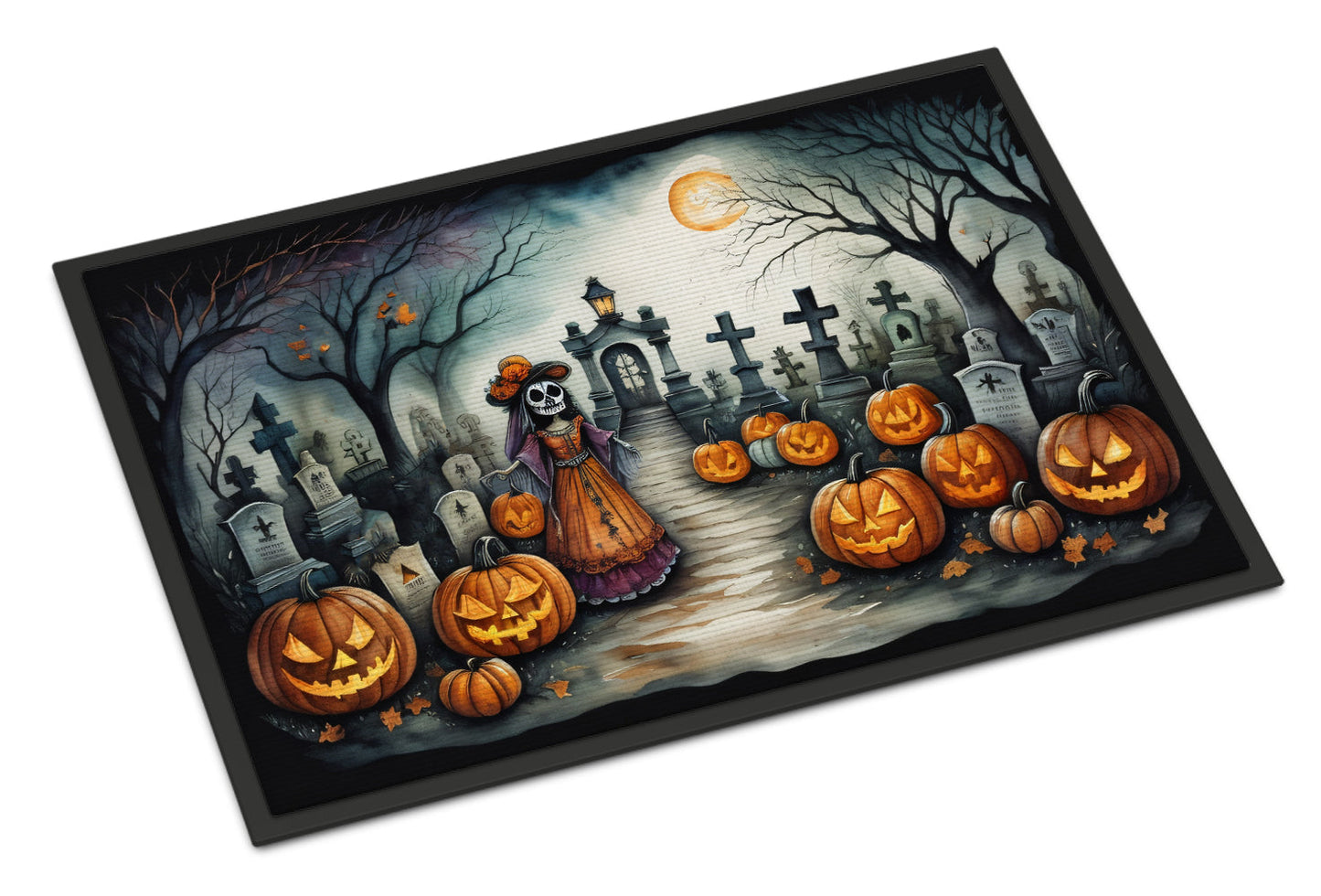 La Catrina Skeleton Spooky Halloween Doormat-0