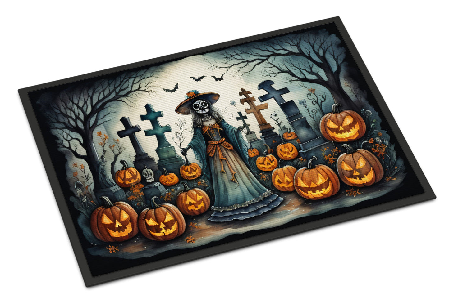 La Catrina Skeleton Spooky Halloween Doormat-0