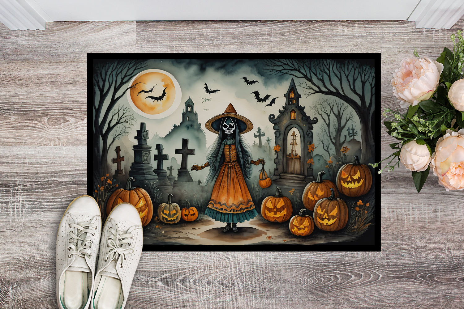 La Llorona Skeleton Spooky Halloween Doormat-1