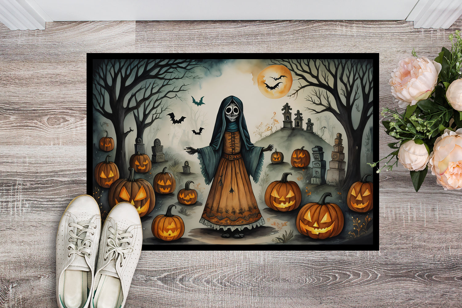 La Llorona Skeleton Spooky Halloween Doormat-1