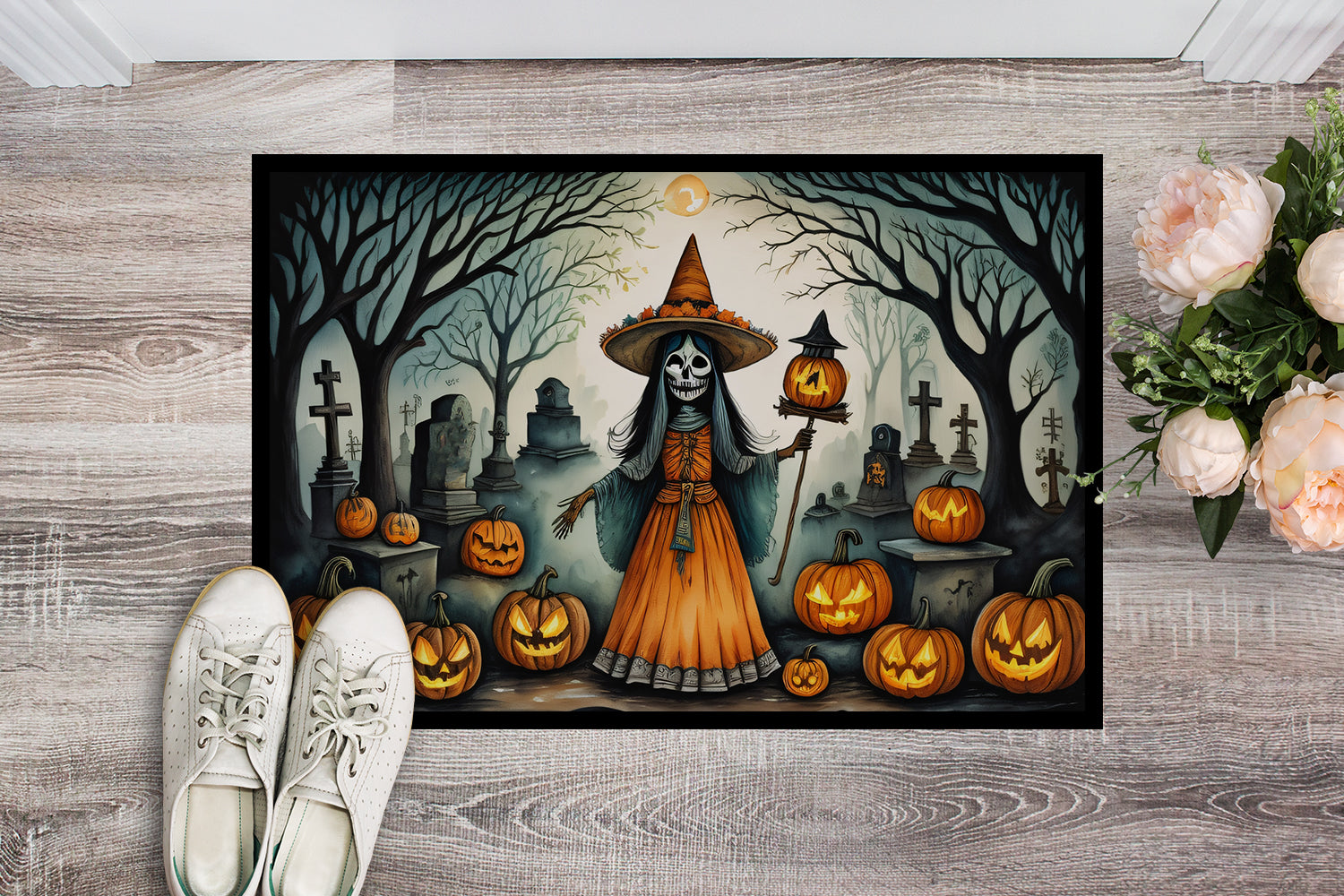 La Llorona Skeleton Spooky Halloween Doormat-1