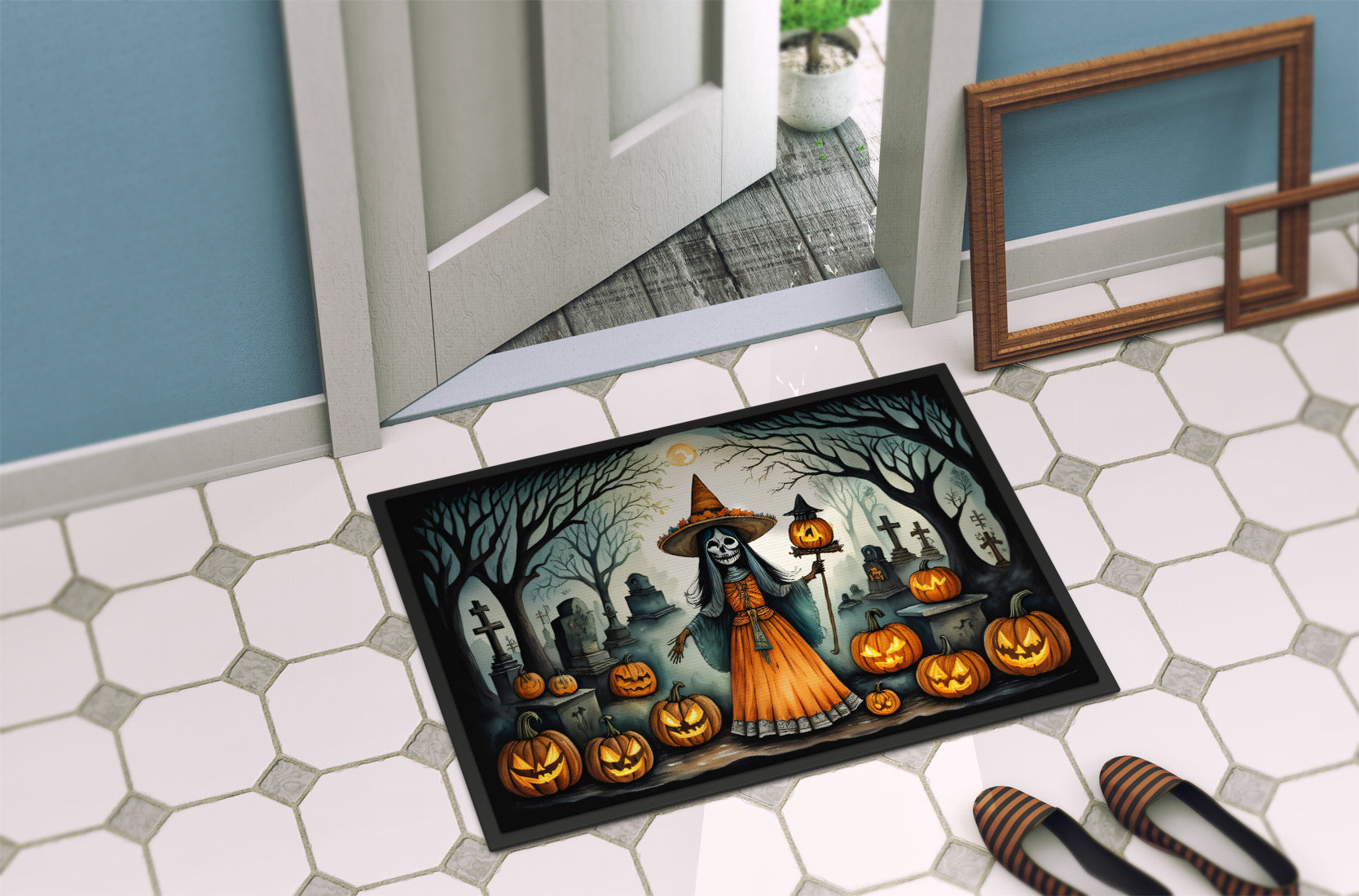 La Llorona Skeleton Spooky Halloween Doormat-3