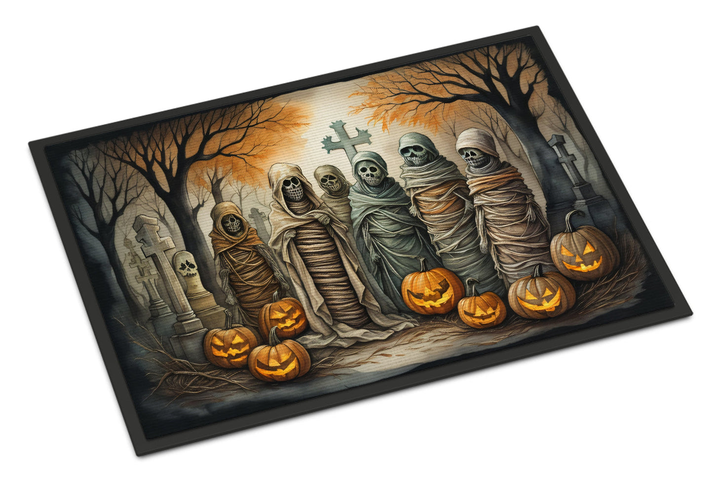 Mummies Spooky Halloween Doormat-0