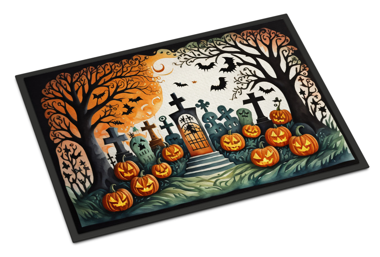 Papel Picado Skeletons Spooky Halloween Doormat-0