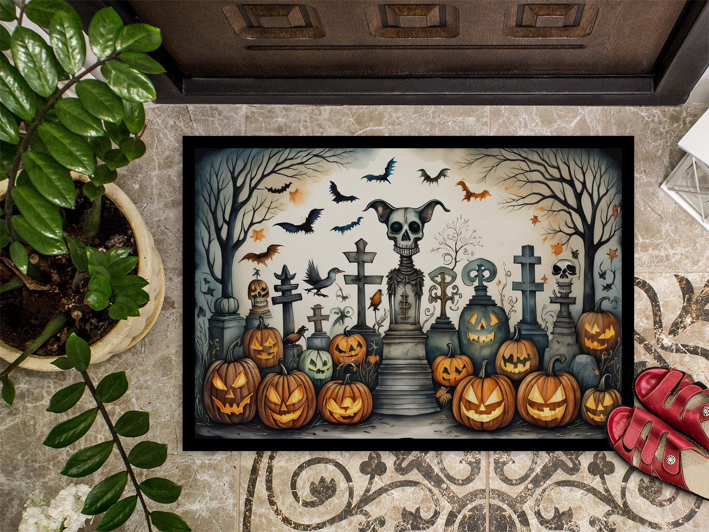 Pet Cemetery Spooky Halloween Doormat-2