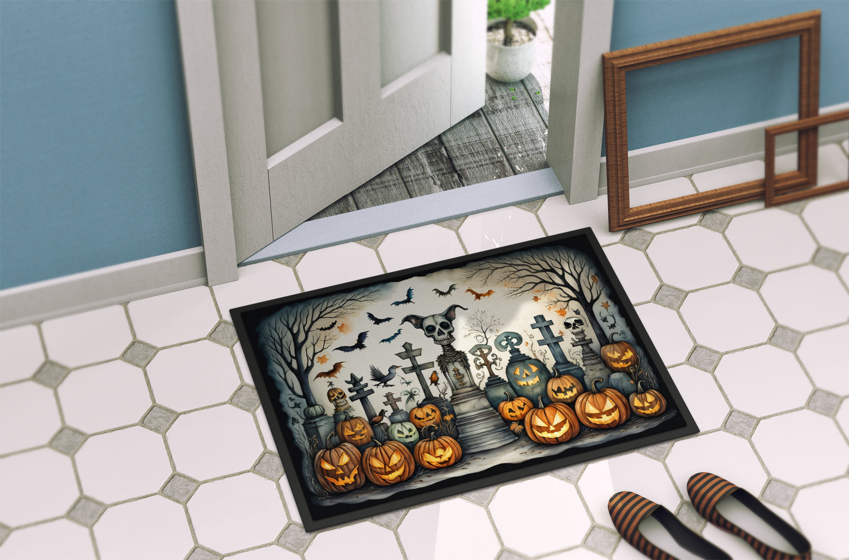 Pet Cemetery Spooky Halloween Doormat-3