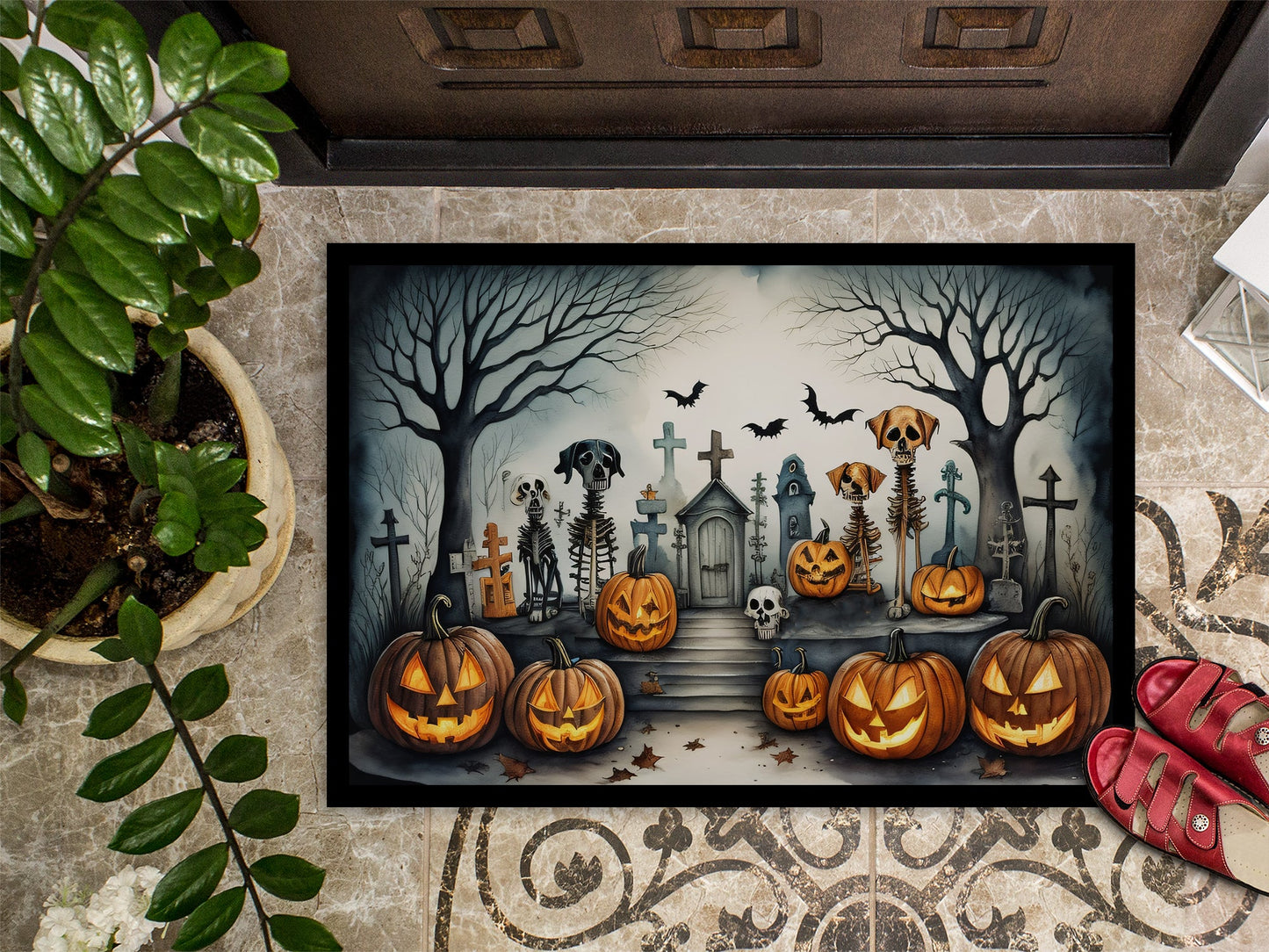 Pet Cemetery Spooky Halloween Doormat-2