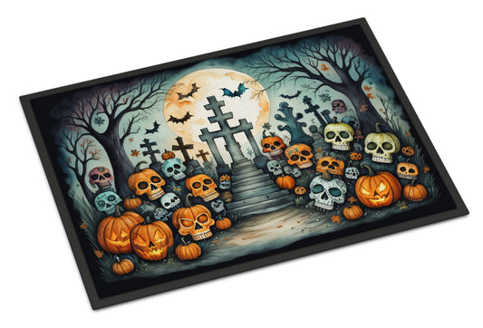 Calaveras Sugar Skulls Spooky Halloween Doormat-0