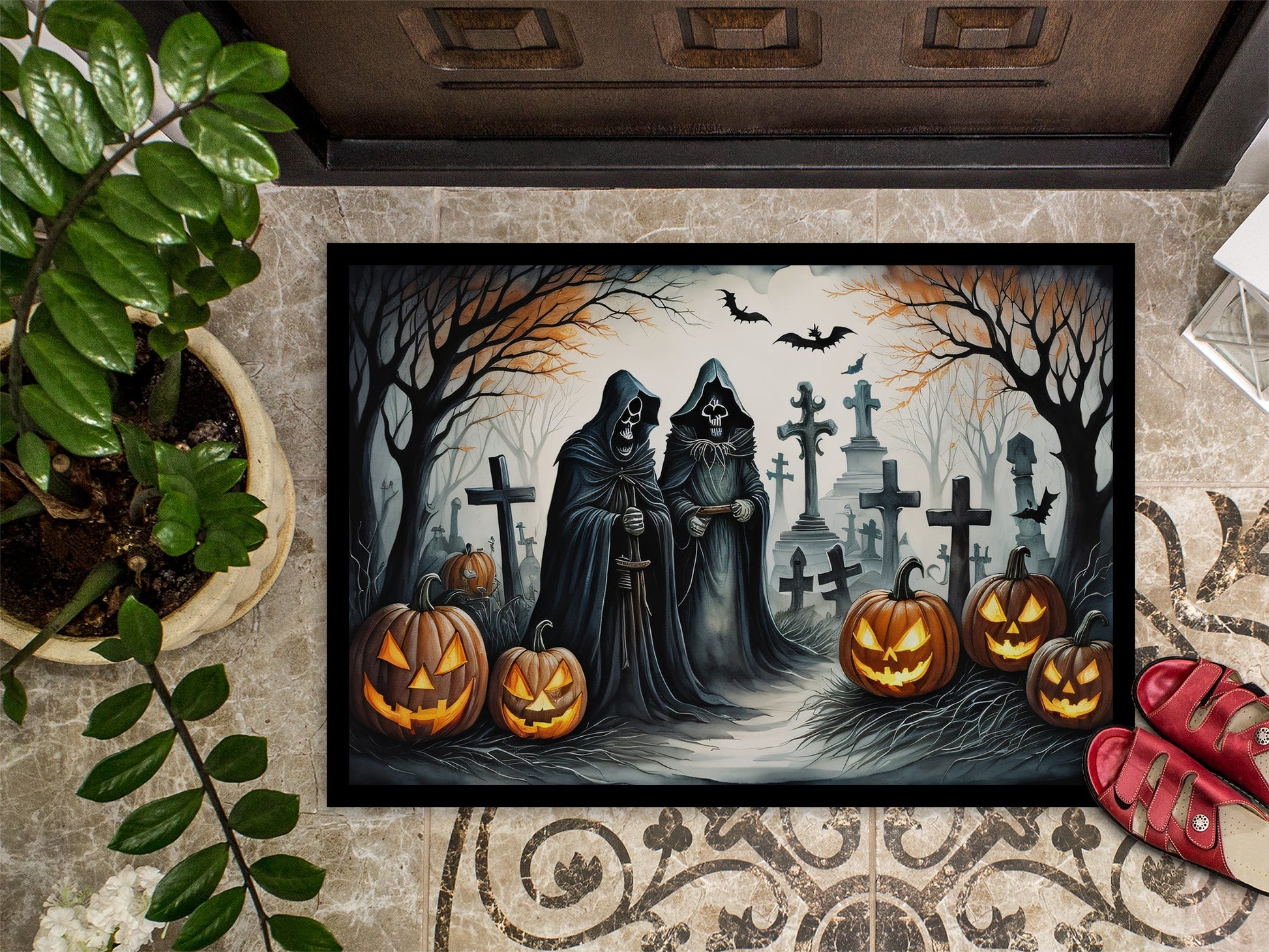 The Grim Reaper Spooky Halloween Doormat-2