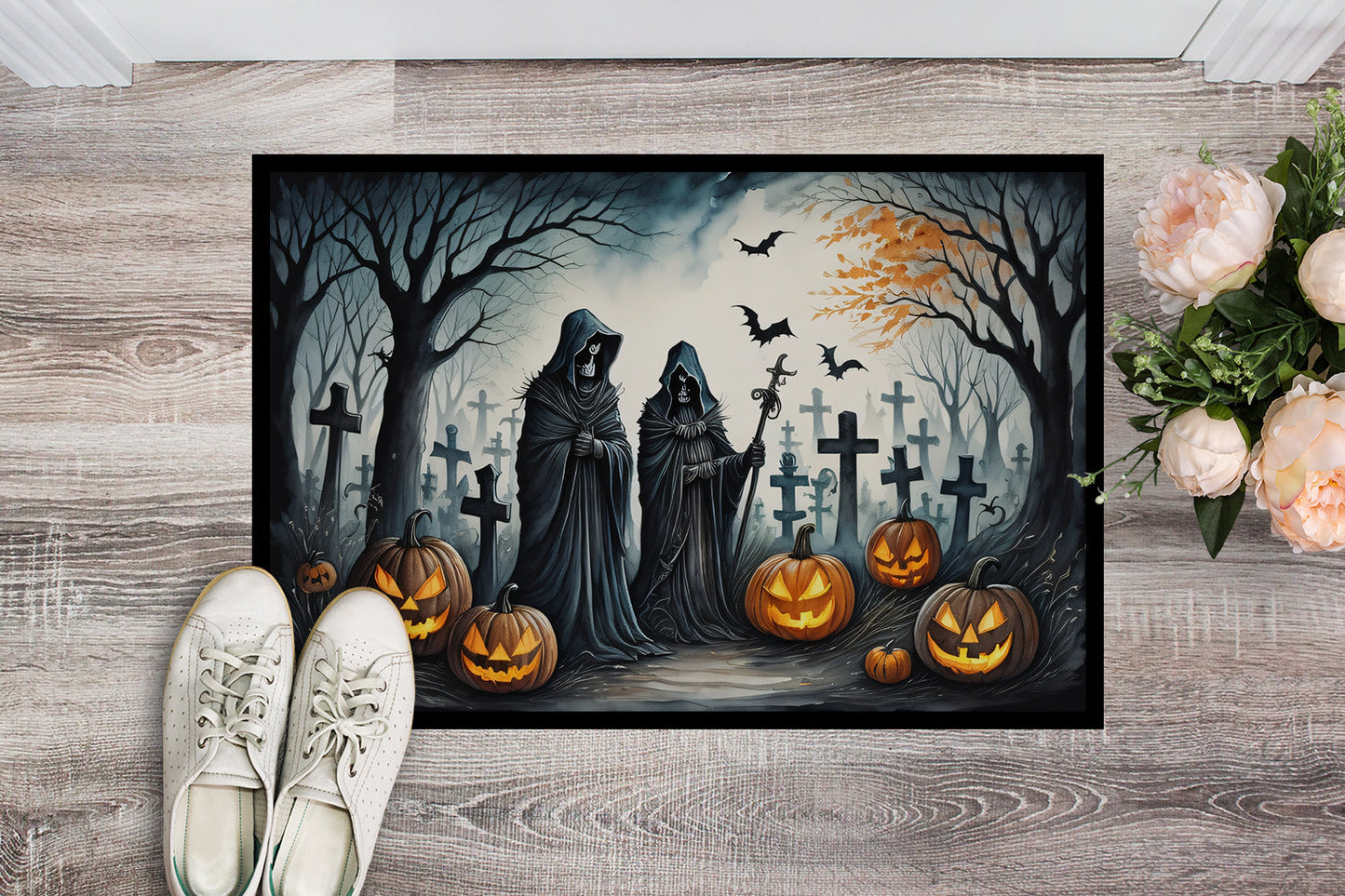 The Grim Reaper Spooky Halloween Doormat-1