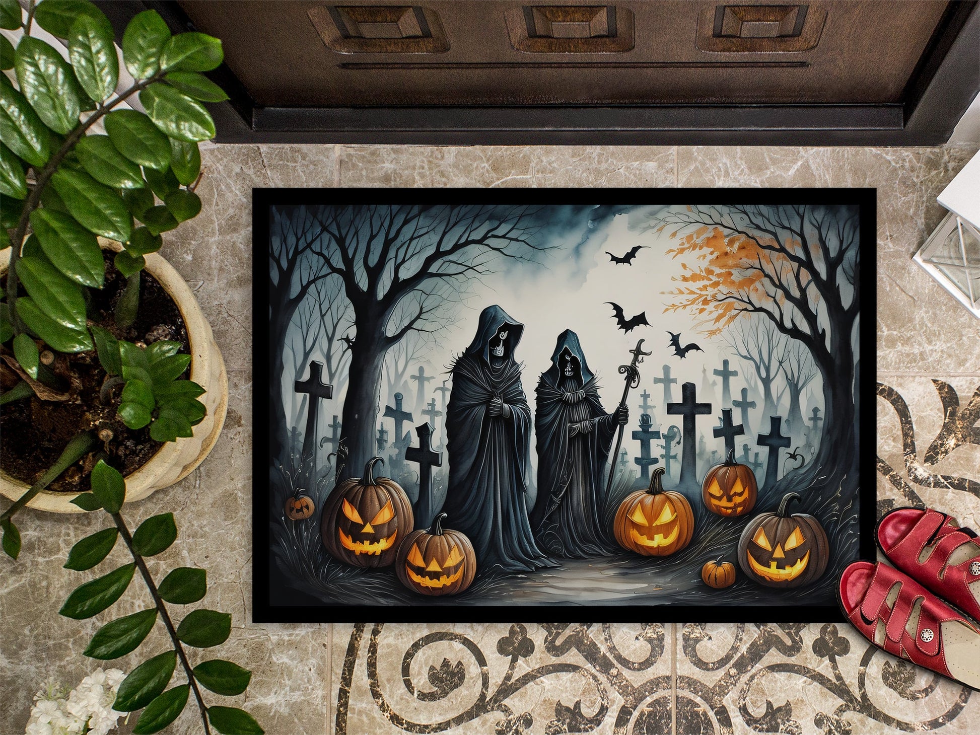 The Grim Reaper Spooky Halloween Doormat-2