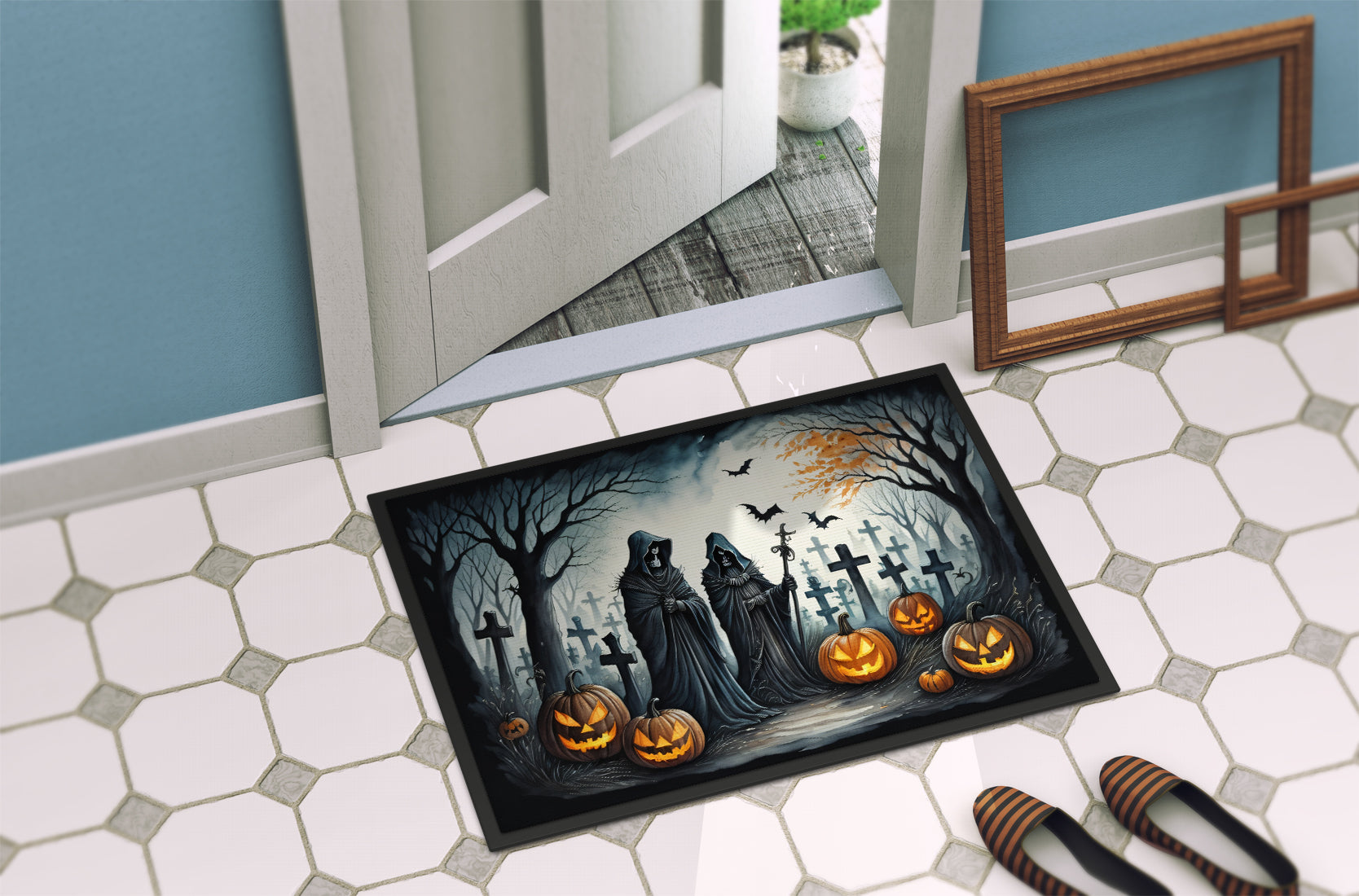 The Grim Reaper Spooky Halloween Doormat-3