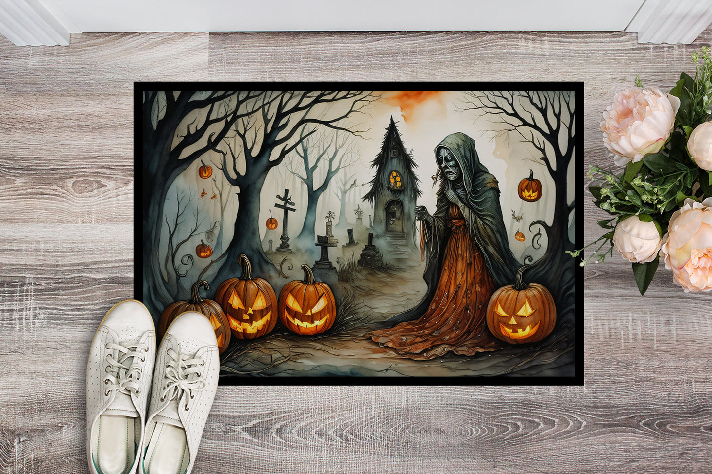 The Weeping Woman Spooky Halloween Doormat-1