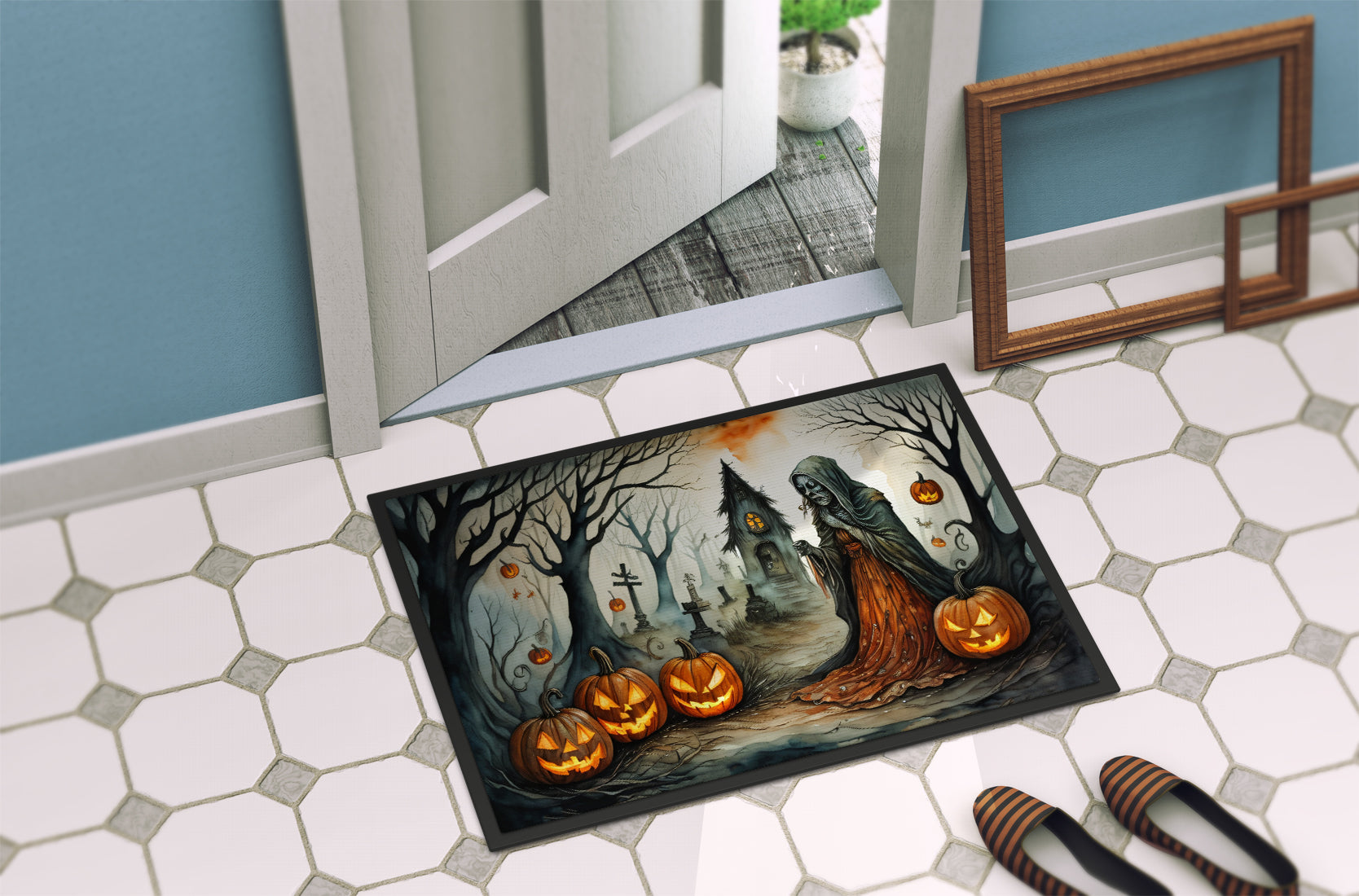 The Weeping Woman Spooky Halloween Doormat-3