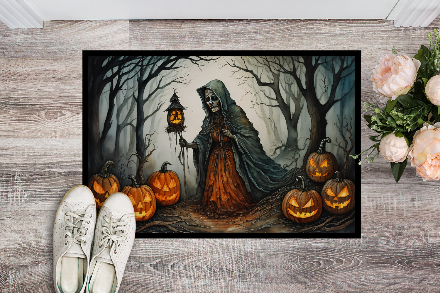 The Weeping Woman Spooky Halloween Doormat-1