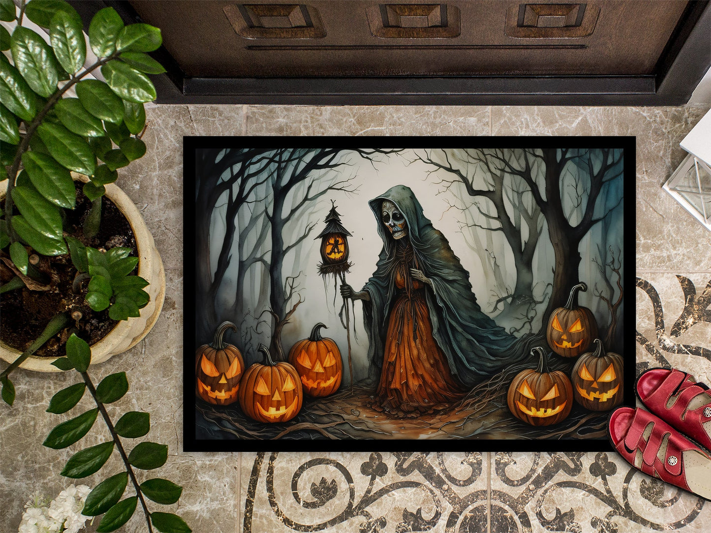 The Weeping Woman Spooky Halloween Doormat-2