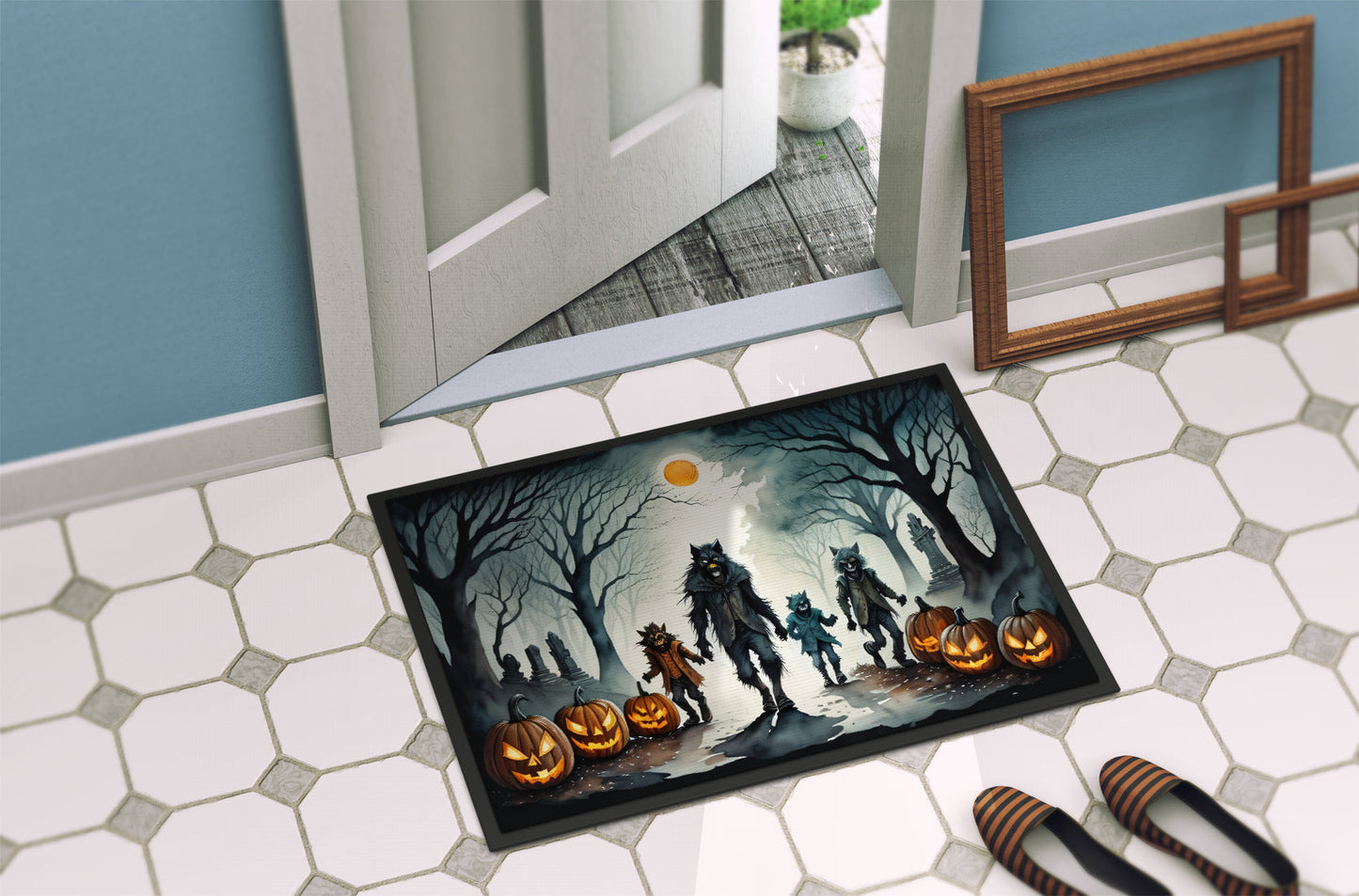 Werewolves Spooky Halloween Doormat-3