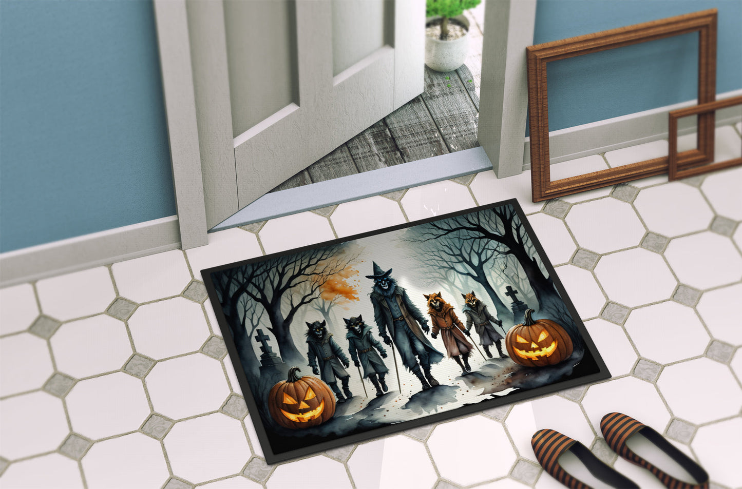 Werewolves Spooky Halloween Doormat-3