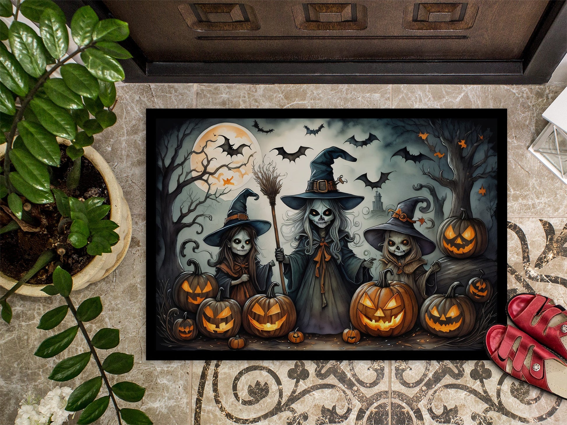 Witches Spooky Halloween Doormat-2