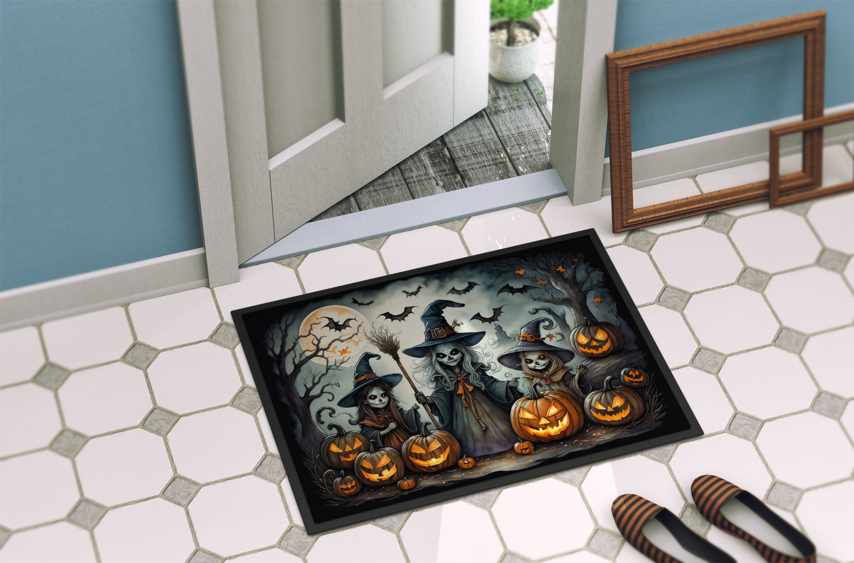 Witches Spooky Halloween Doormat-3