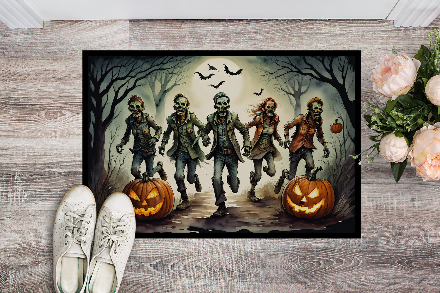 Zombies Spooky Halloween Doormat-1