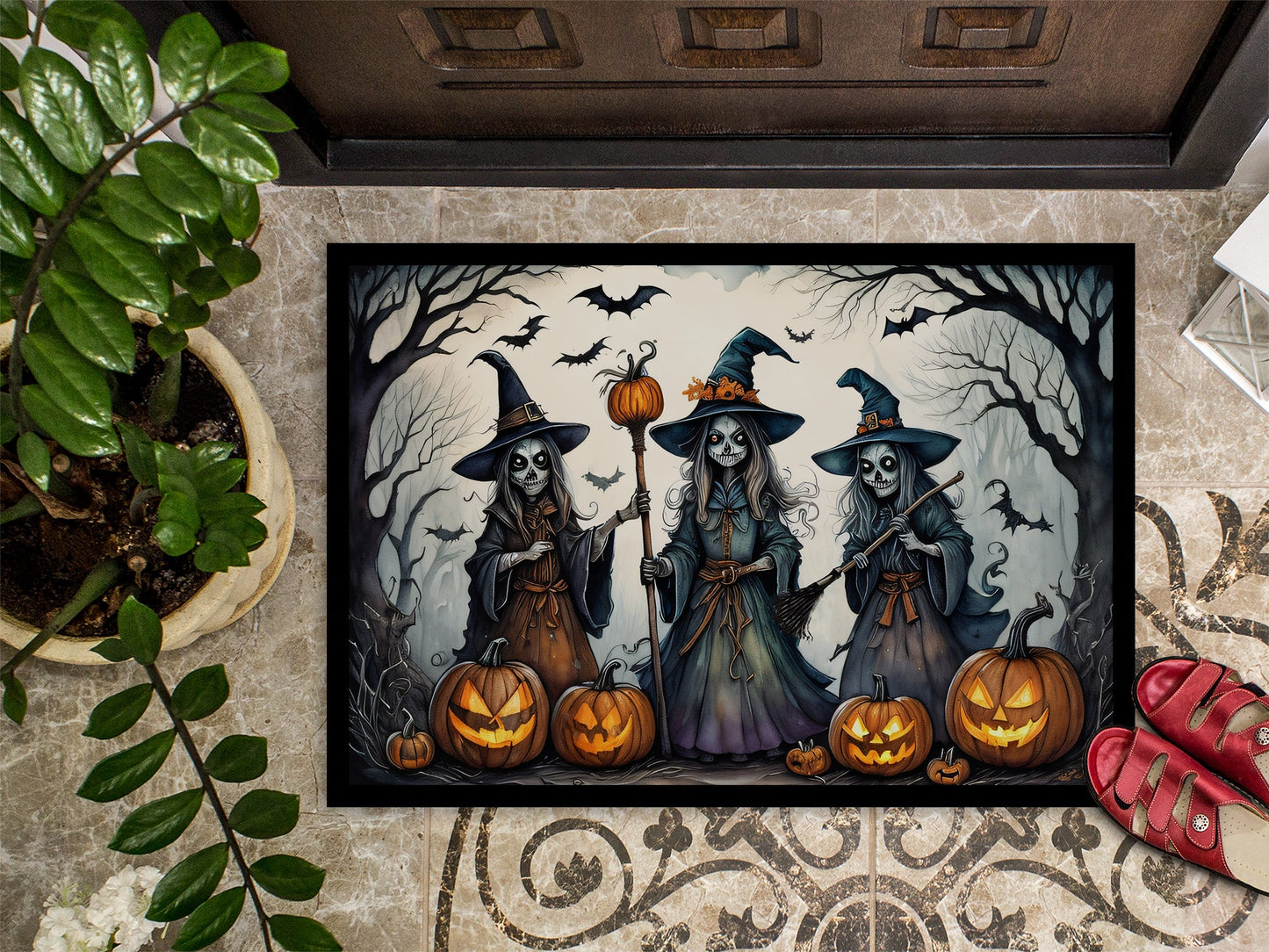 Witches Spooky Halloween Doormat-2