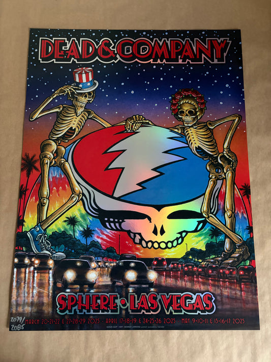 Dead & Company Poster Sphere Las Vegas, Nevada 2025 (Foil) - Dennis Larkins