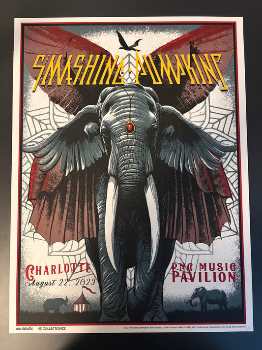 Smashing Pumpkins Poster Charlotte, North Carolina 2023 - Alex Zablotskt