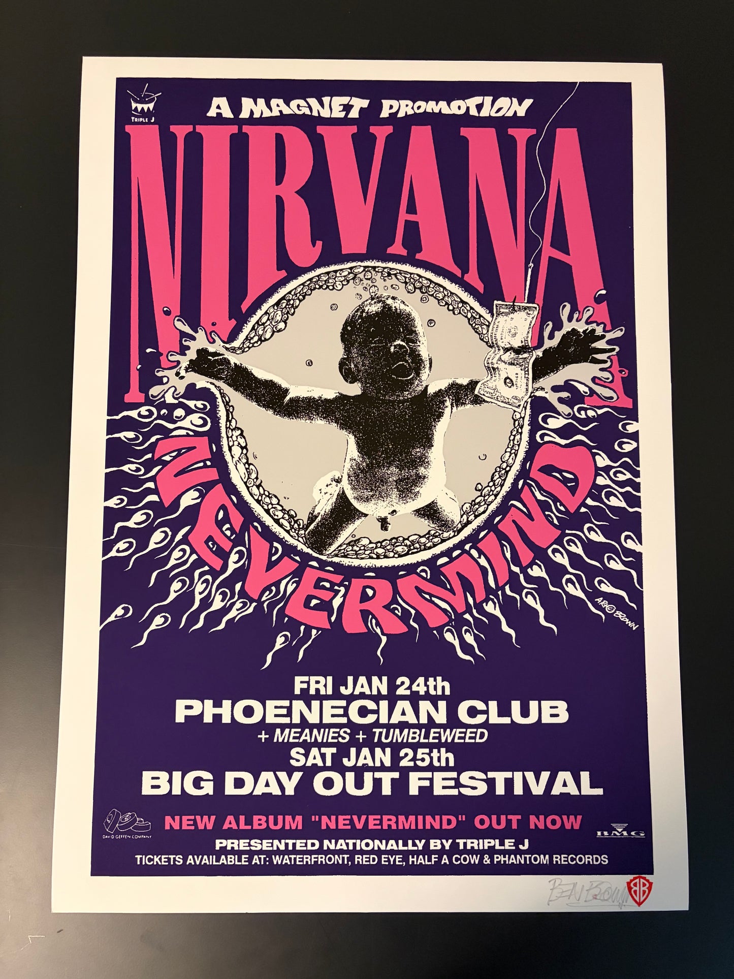 Nirvana Poster Sydney, Australia 1992 - Ben Brown