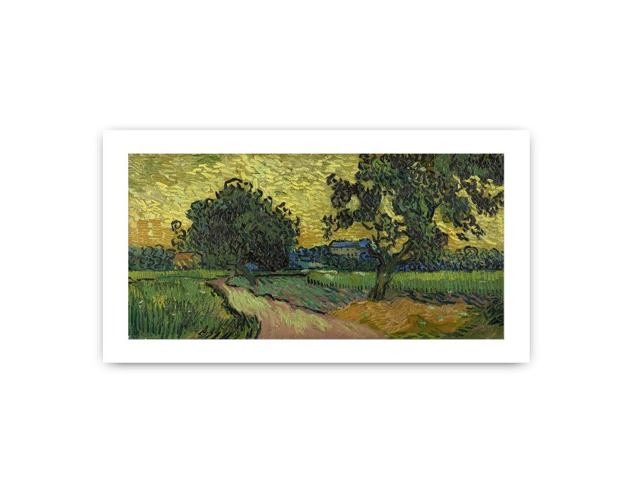 Landscape At Twilight By Van Gogh Framed Print-3