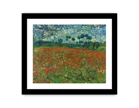 Poppy Field By Vincent Van Gogh Framed Print-0