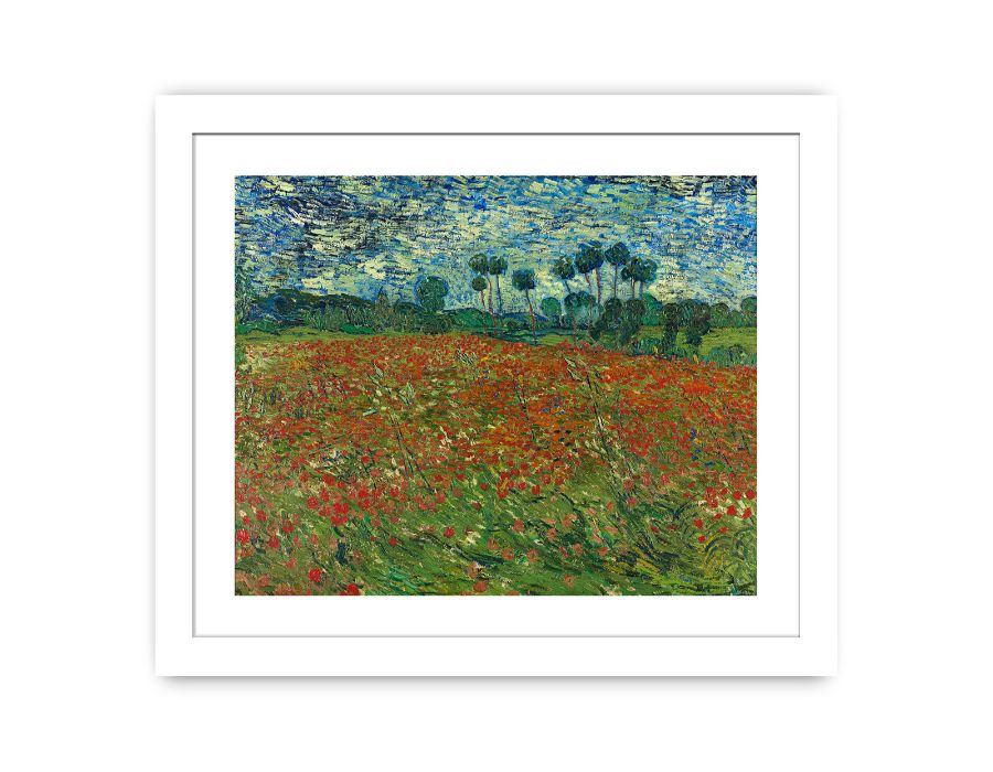 Poppy Field By Vincent Van Gogh Framed Print-1