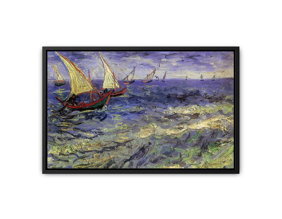 Boats Painting by Van Gogh Canvas Print-2