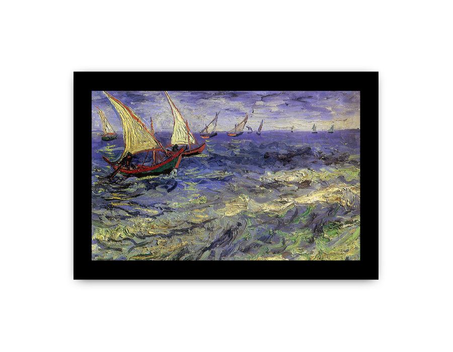 Boats Painting by Van Gogh Framed Print-2