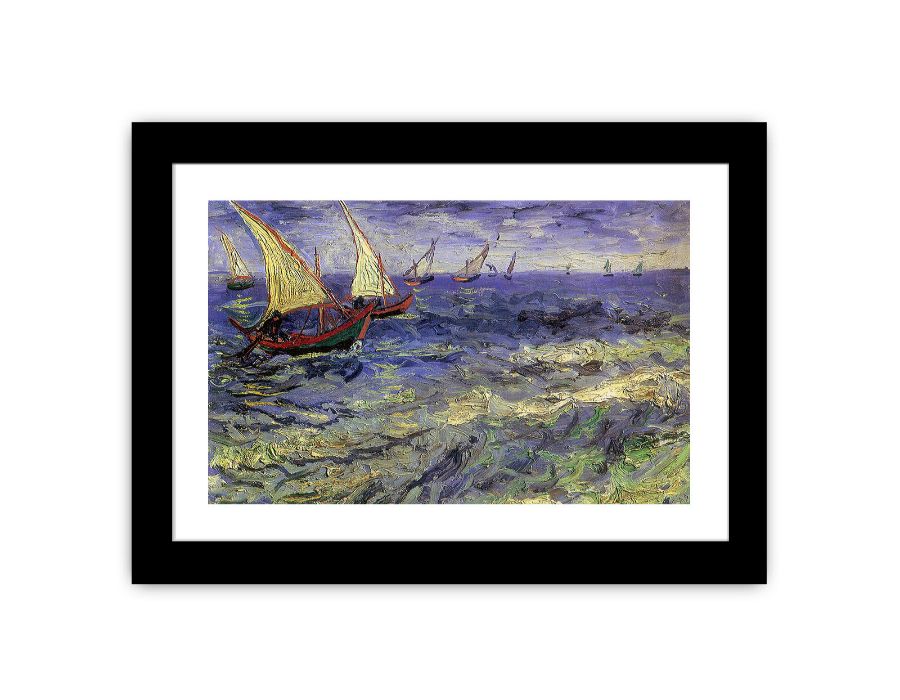 Boats Painting by Van Gogh Framed Print-0