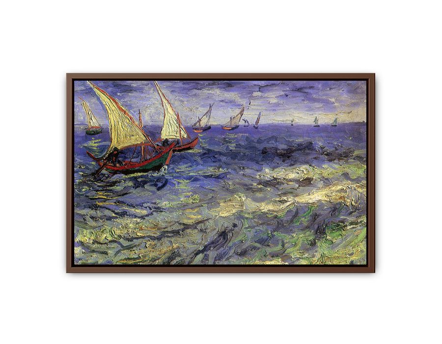 Boats Painting by Van Gogh Canvas Print-4