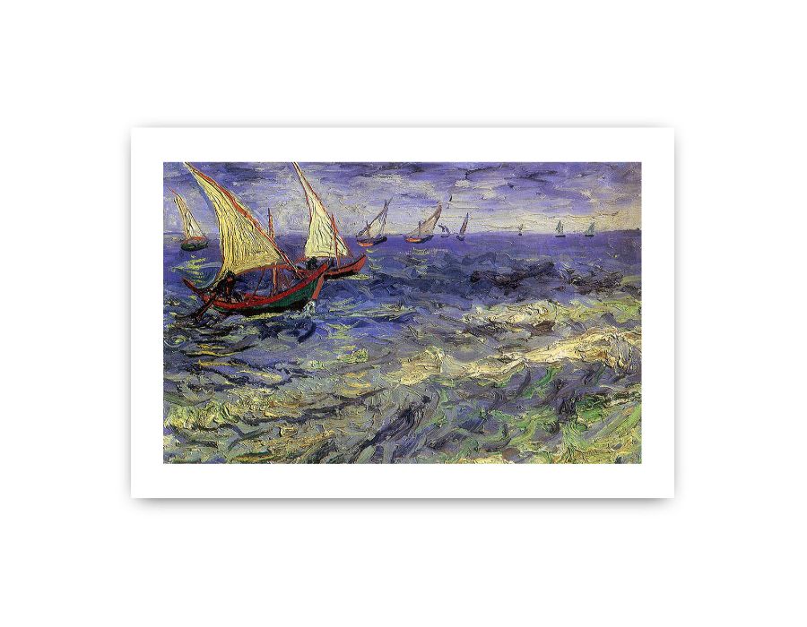 Boats Painting by Van Gogh Framed Print-3