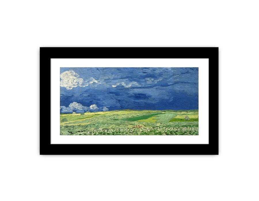 Wheatfield under thunderclouds Framed Print-0