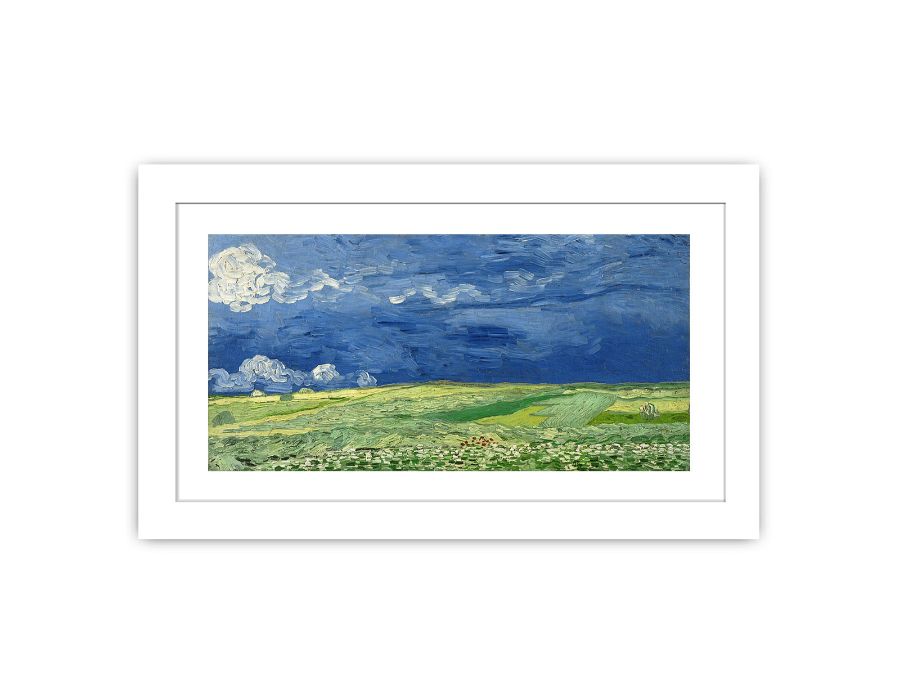 Wheatfield under thunderclouds Framed Print-1