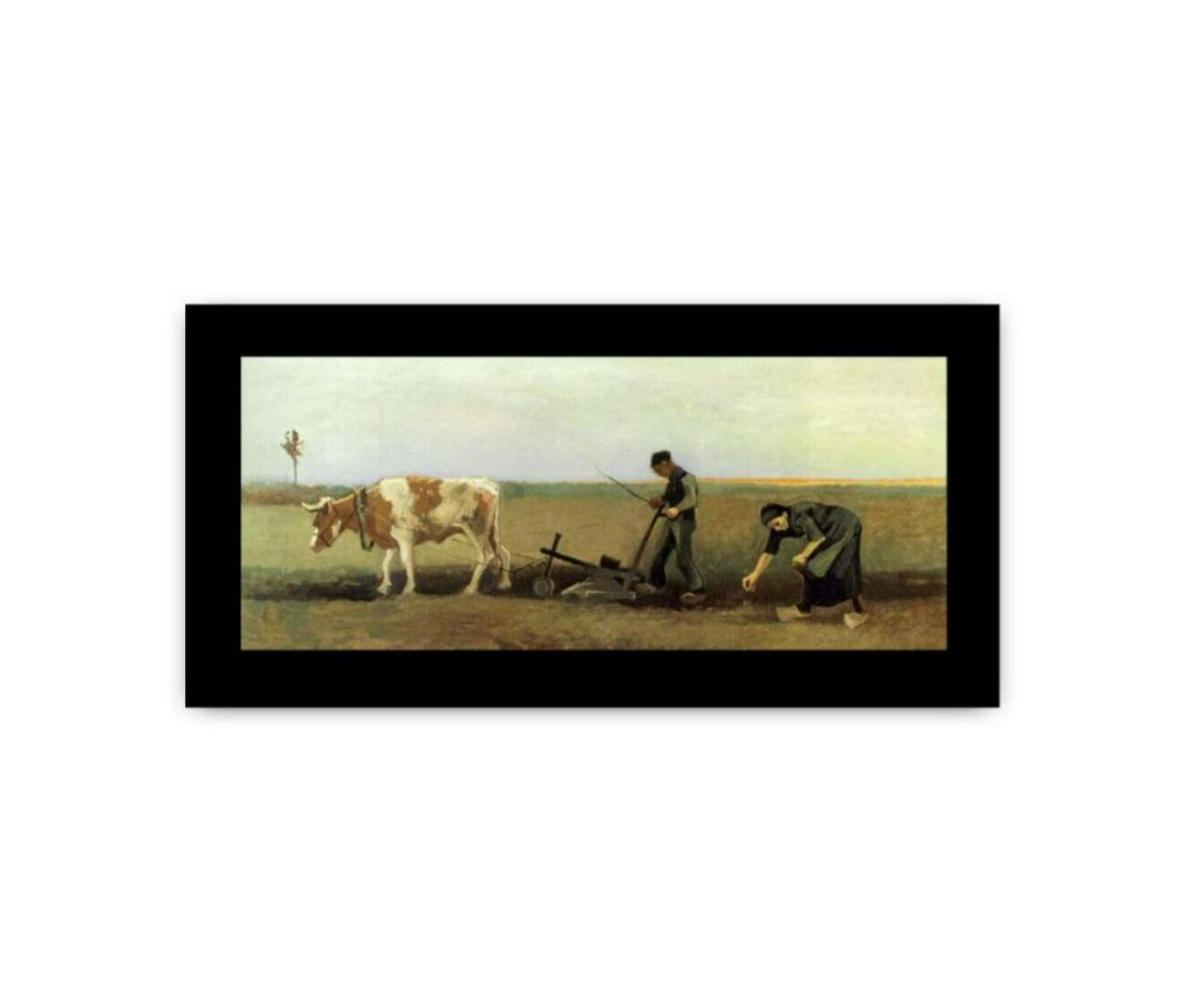 Plow In Field Painting by Van Gogh Framed Print-2