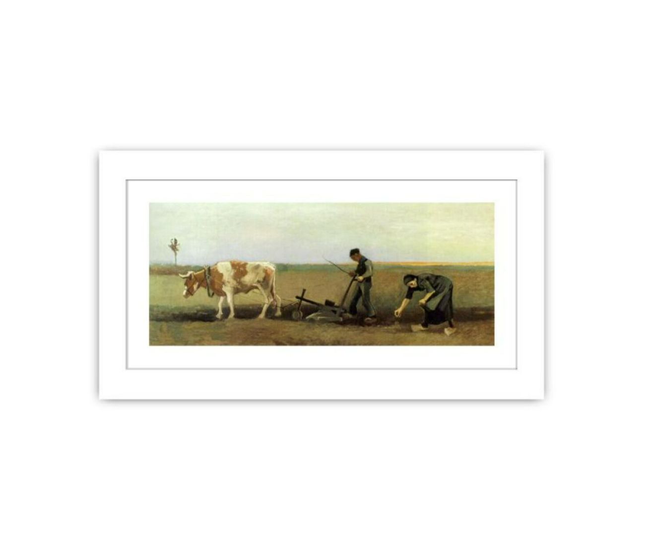 Plow In Field Painting by Van Gogh Framed Print-1