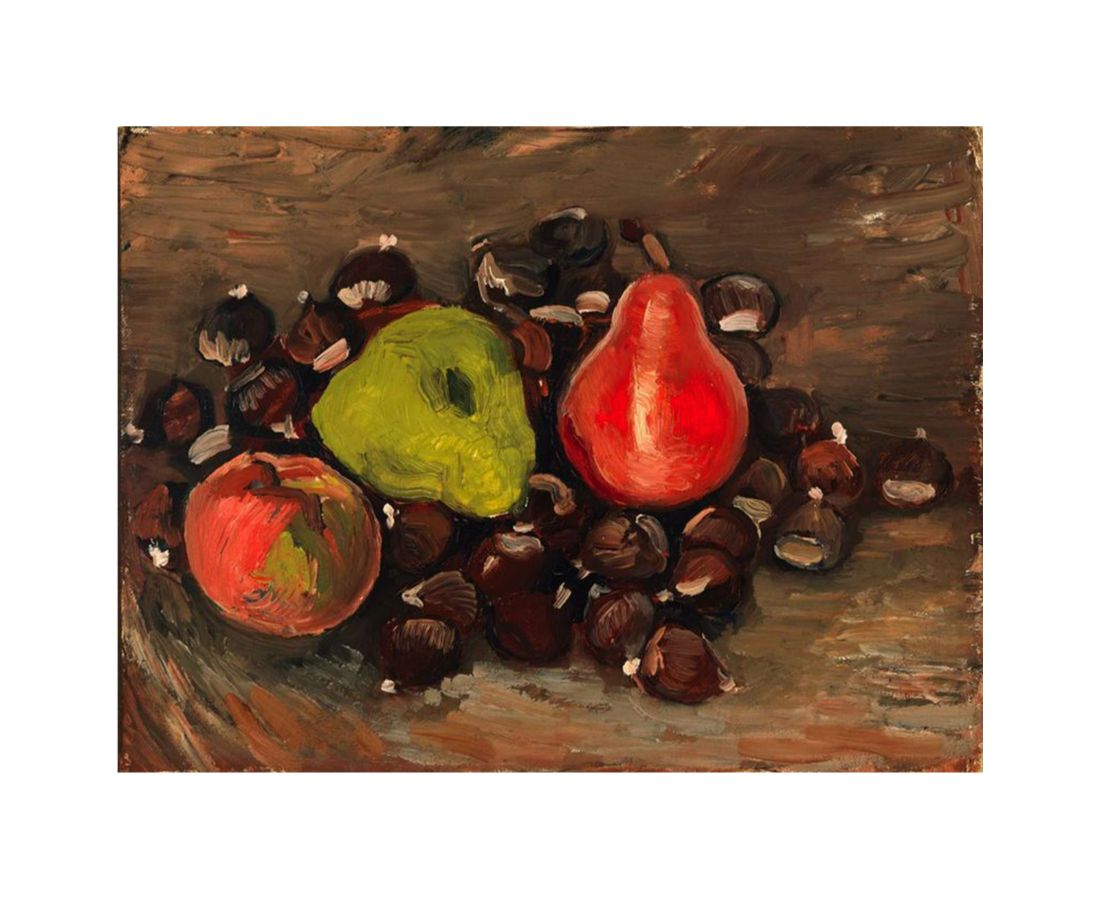 Still Life with Fruit and Chestnuts Canvas Print-0