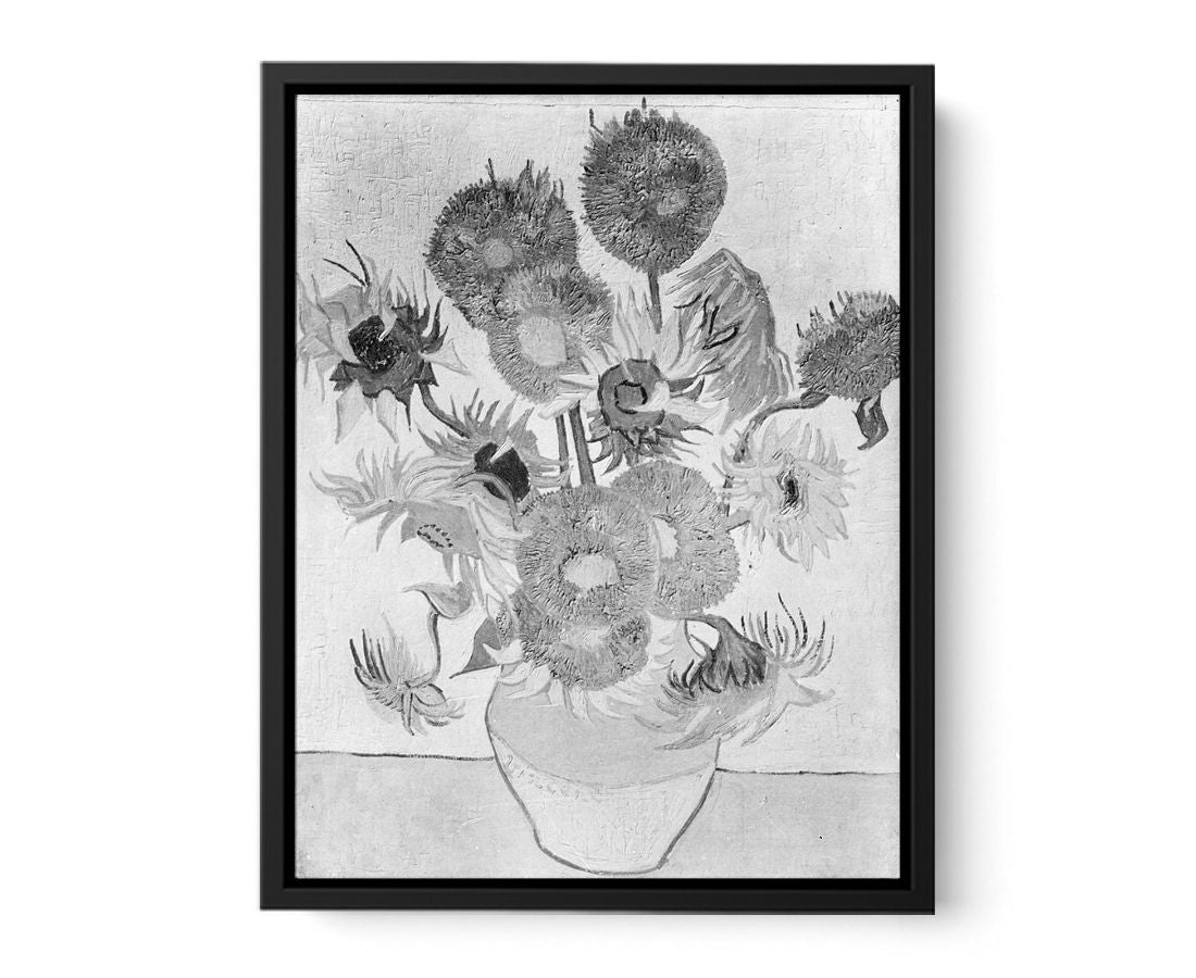 Sunflower Black & White by Van Gogh Canvas Print-2