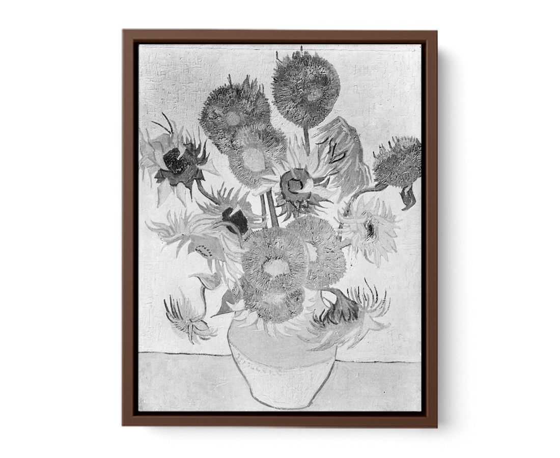 Sunflower Black & White by Van Gogh Canvas Print-4