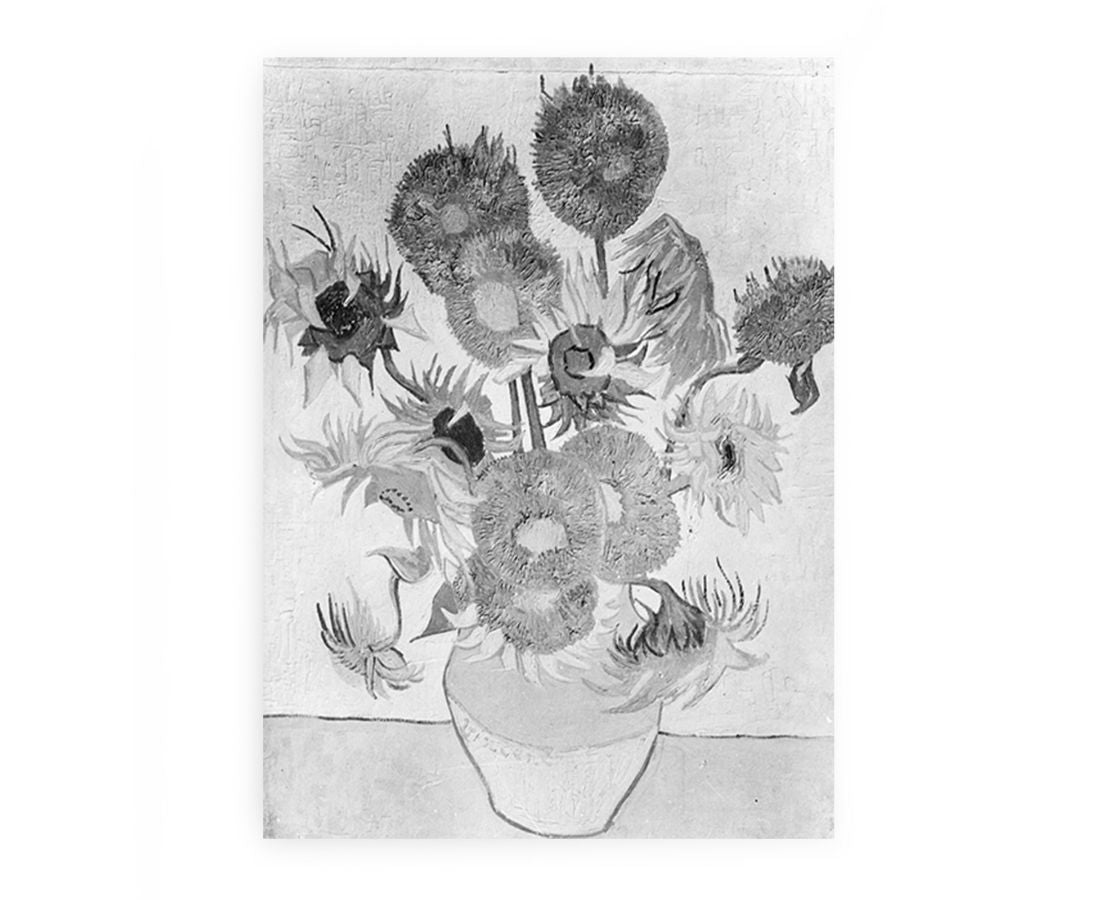 Sunflower Black & White by Van Gogh Canvas Print-0